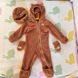 The North Face Campshire Brown Fleece 12-18 month One Piece